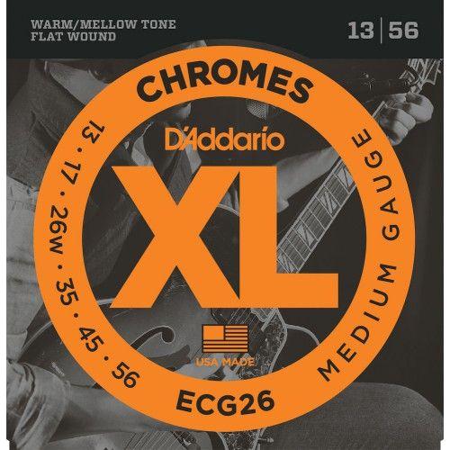 D'Addario Chromes ECG26 Medium 13-56 flatwound strings