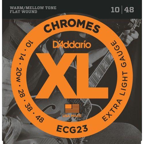 D'Addario Chromes ECG23 Extra Light 10-48 Flat Wound Strings