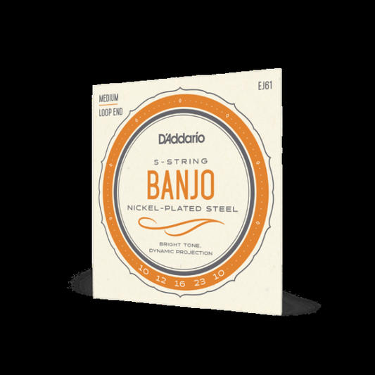 D'Addario EJ61 5-String Banjo Strings 10-23 Medium