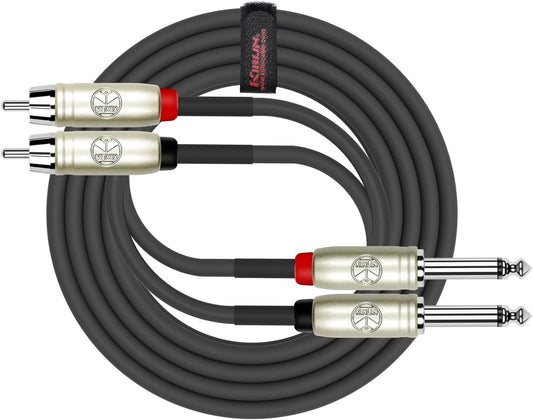 KIRLIN A404-1.5BK PATCH CABLE 2RCA-2JACK 1.5 BLACK