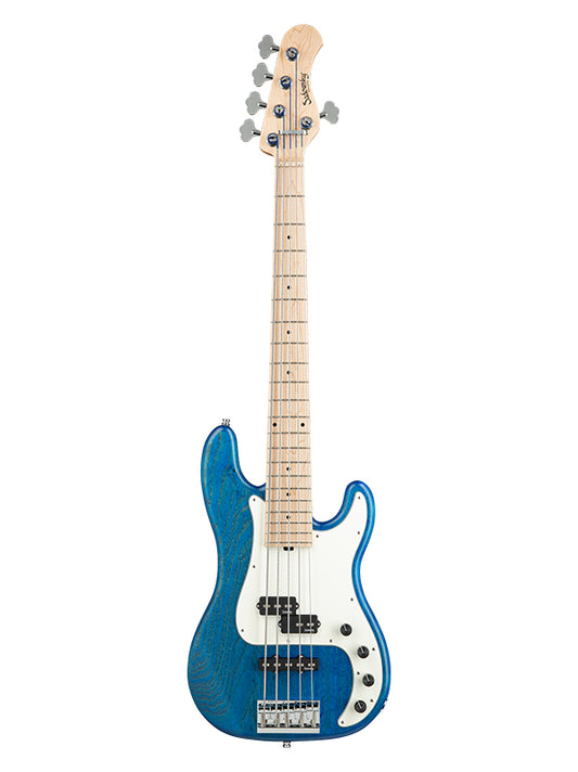 Sadowsky MetroLine, Hybrid PJ Vintage, 5 cordes, 21 frettes, ash - Ocean Blue Trans. Satin