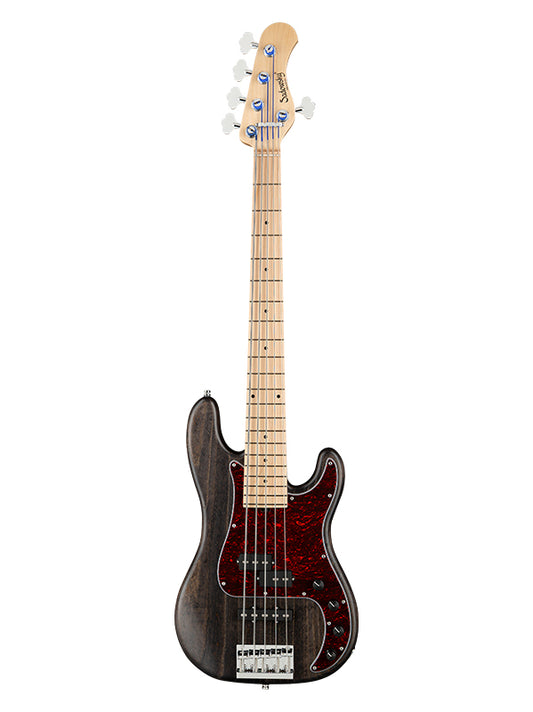 Sadowsky MetroLine, Hybrid PJ Vintage, 5 cordes, 21 frettes, ash - Black Transparent Satin