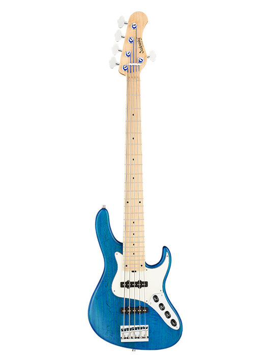 Sadowsky MetroLine, Vintage J Bass, 5 cordes, 24 frettes, ash - Ocean Blue Trans. Satin