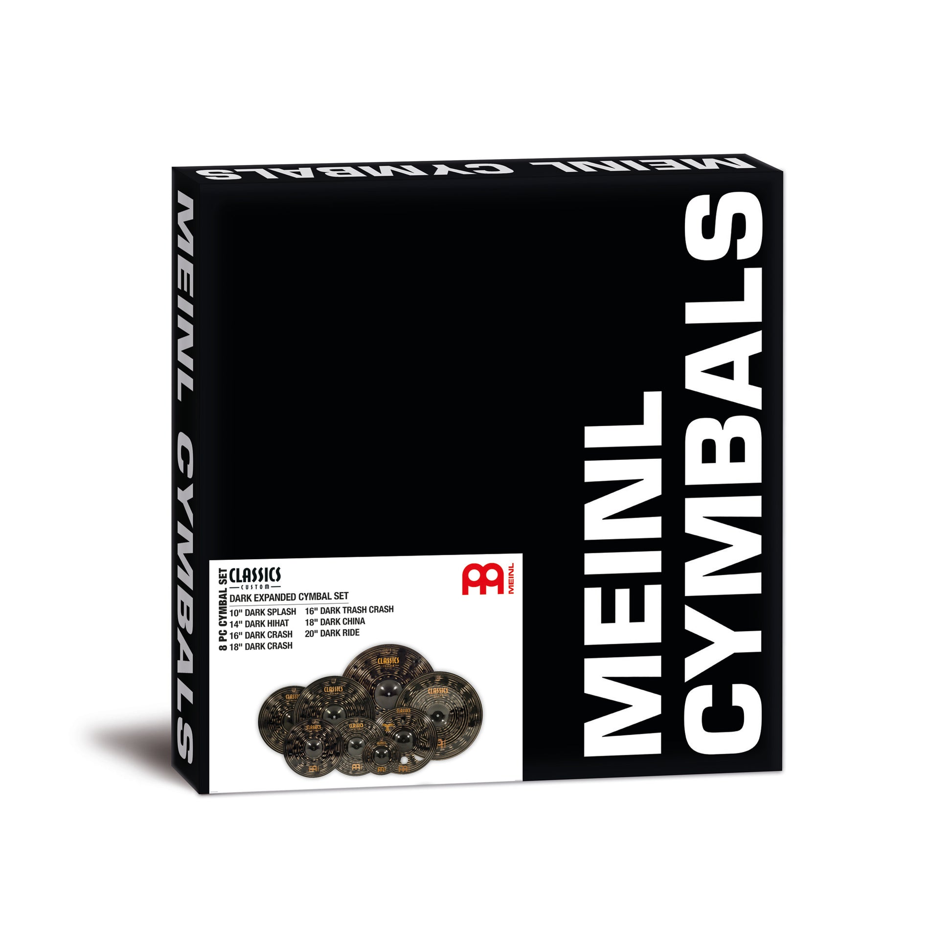 Pack de cymbales étendu Meinl Classics Custom Dark 10"14"16"18"16"18"20" alliage bronze B12 fini dark