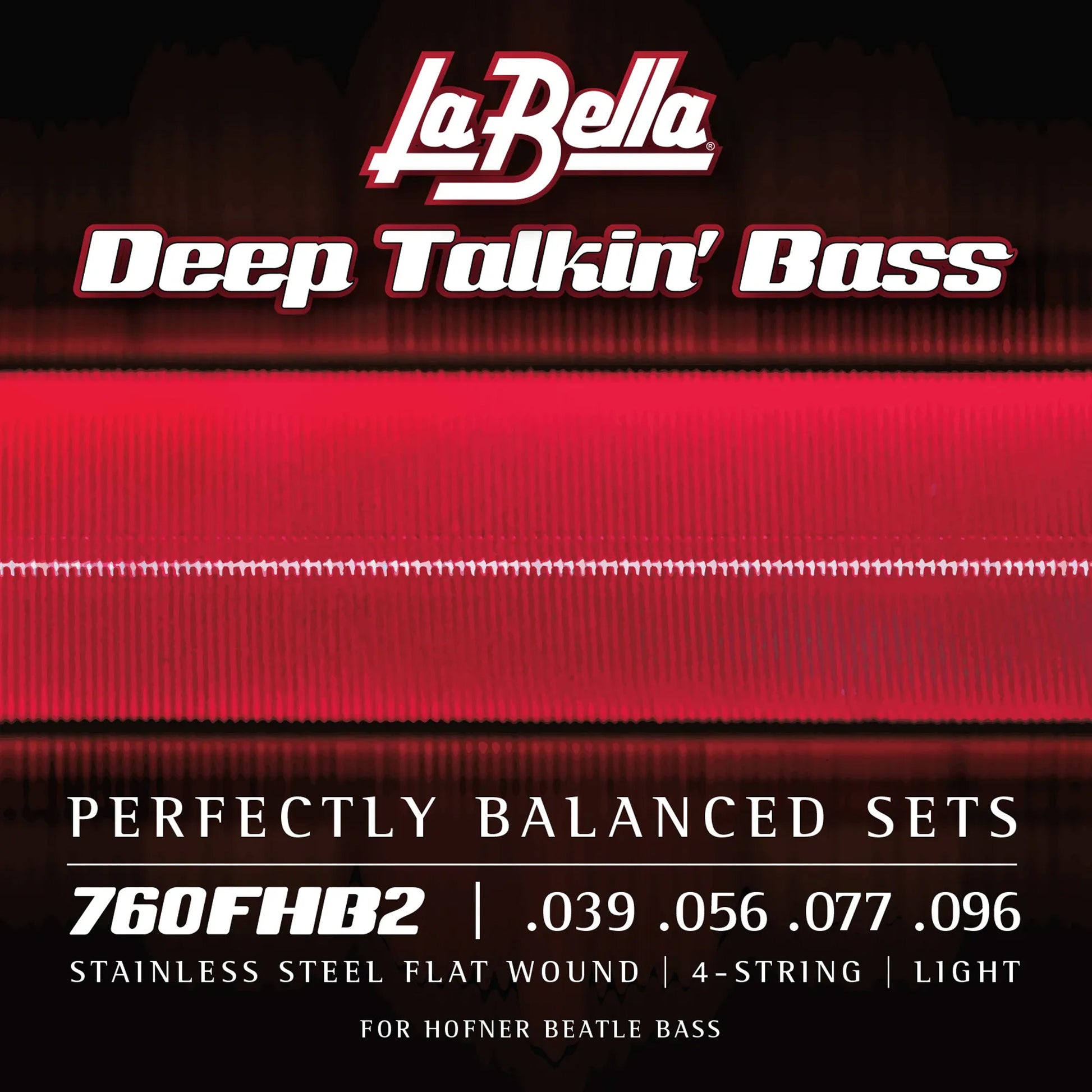 Jeu pour basse électrique BEATLE BASS, acier inoxydable, filé plat, 4 cordes Standard (39-56-77-96)