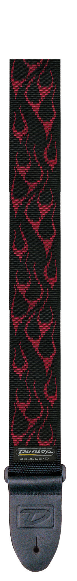 Courroie nylon modèle FLAMME, largeur 5 cm, noir et rouge