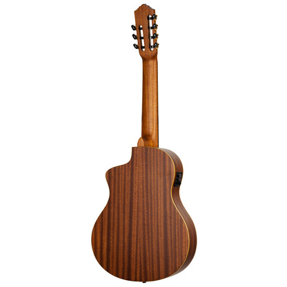 RCE133-7, modèle 7 cordes, pan coupé, EQ MagusPro, table épicéa massif, fond & éclisses sapele, housse, naturel satiné