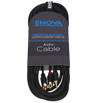 Câble patch Mini Jack stéréo/2x RCA mono, 6 mètres, noir