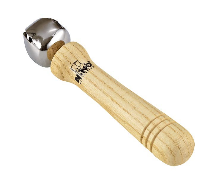 Bell Stick 5" (13 cm), manche ergonomique bois, clochette acier, naturel