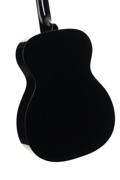 L60, forme Orchestra Model, table épicéa massif, fond & éclisses acajou, touche laurier, noir brillant