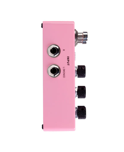 Pédale D7 DELAY X2, 14 types de délais personnalisables, 14 presets utilisateurs, boîtier métal, rose