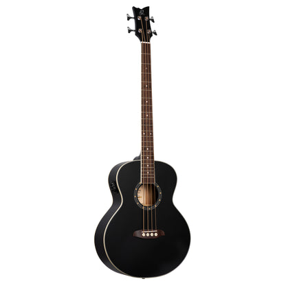 D7E-SBK-4, basse 4 cordes, EQ Ortega MagusPro/B, table épicéa, f/e acajou, manche acajou, noir satiné