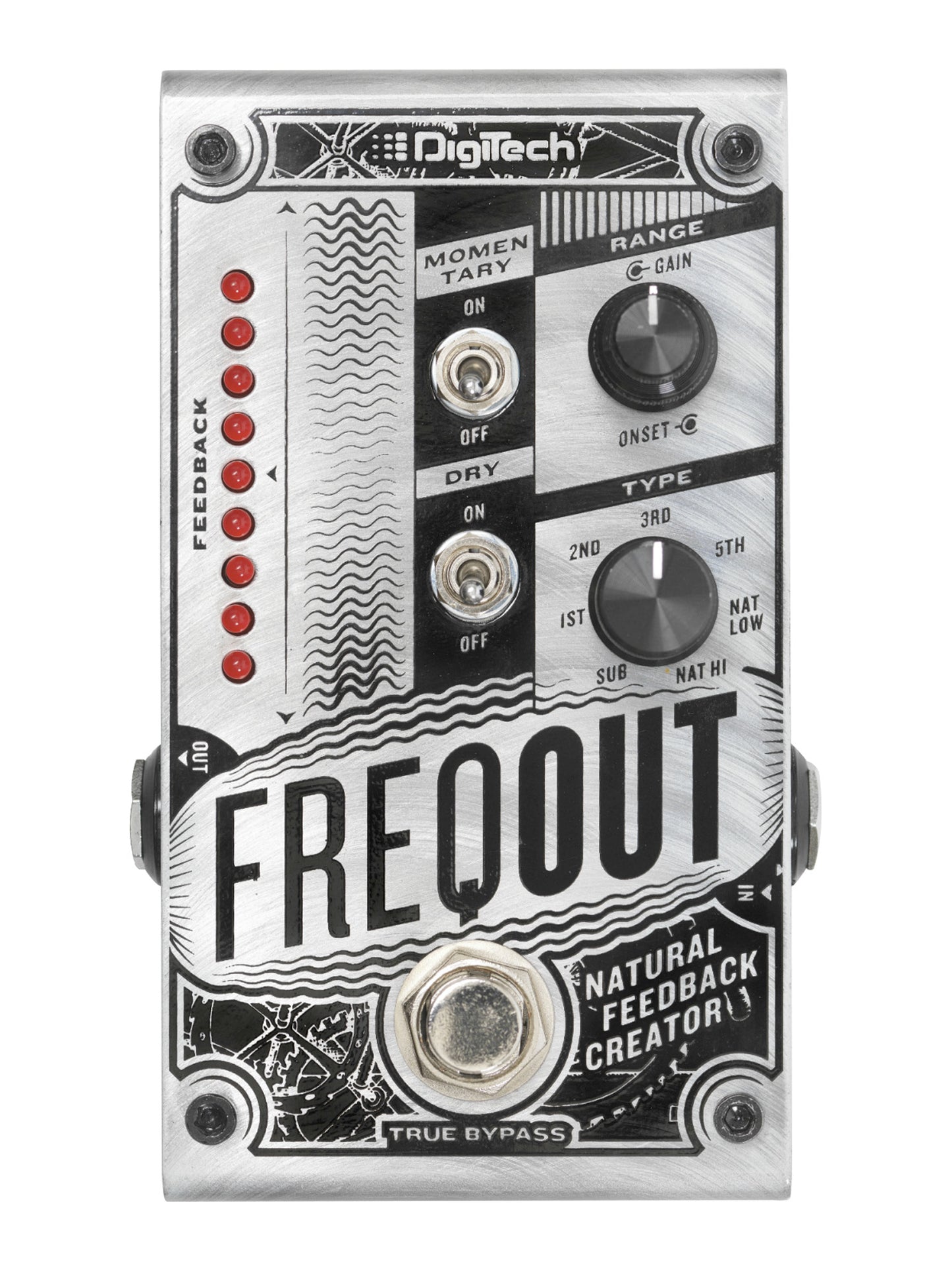 Pédale FREQOUT, créateur de feedback naturel pour guitare électrique, 7 types de larsens harmoniques, métal