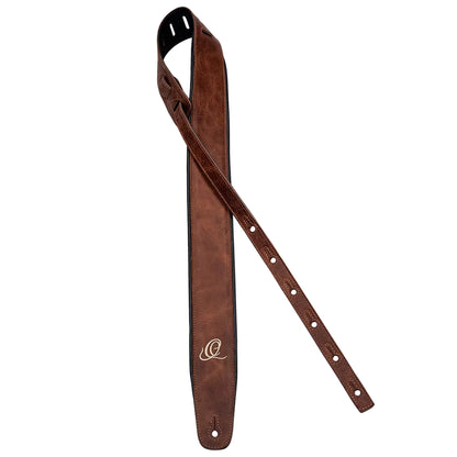 OSCL-5, courroie guitare, série Classic, face cuir, dos PVC (vegan), largeur 7 cm, longueur 145 cm, vintage caramel