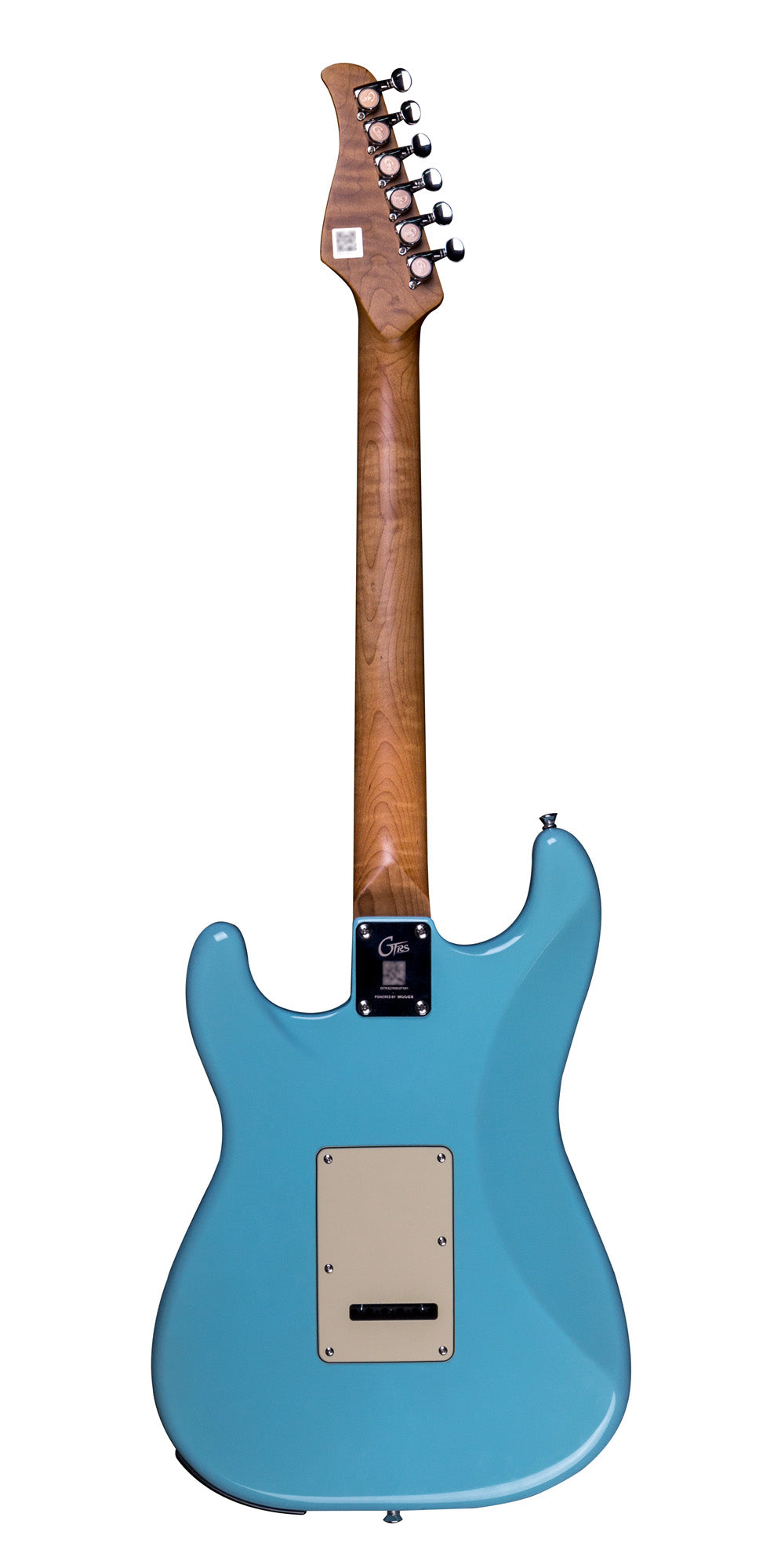 GTRS P801, corps aulne, manche érable flammé torréfié, touche érable, micros et processeur GTRS, tiffany blue