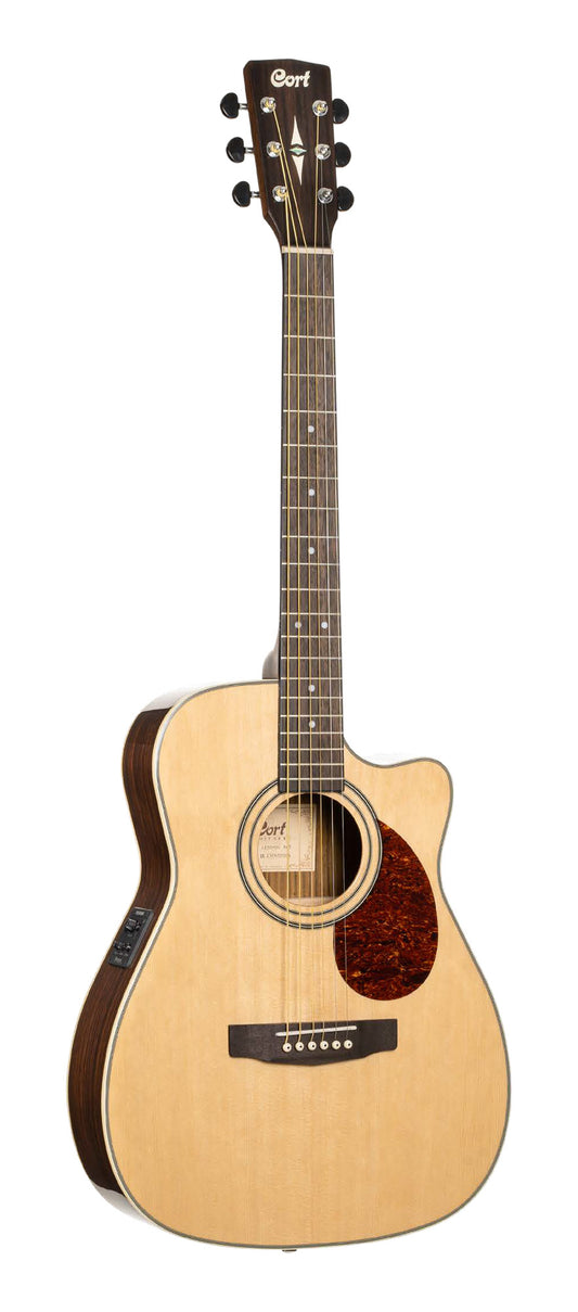 L150-OC, forme OM pan coupé, table épicéa massif, fond & éclisses palissandre, EQ Fishman Presys II, naturel brillant