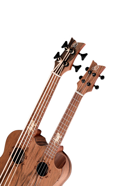 HYDRA-BSTE, modèle double manche (Basse 4 cordes / Ténor 4 cordes), EQ Ortega Custom, table dao, fond et éclisses dao, housse