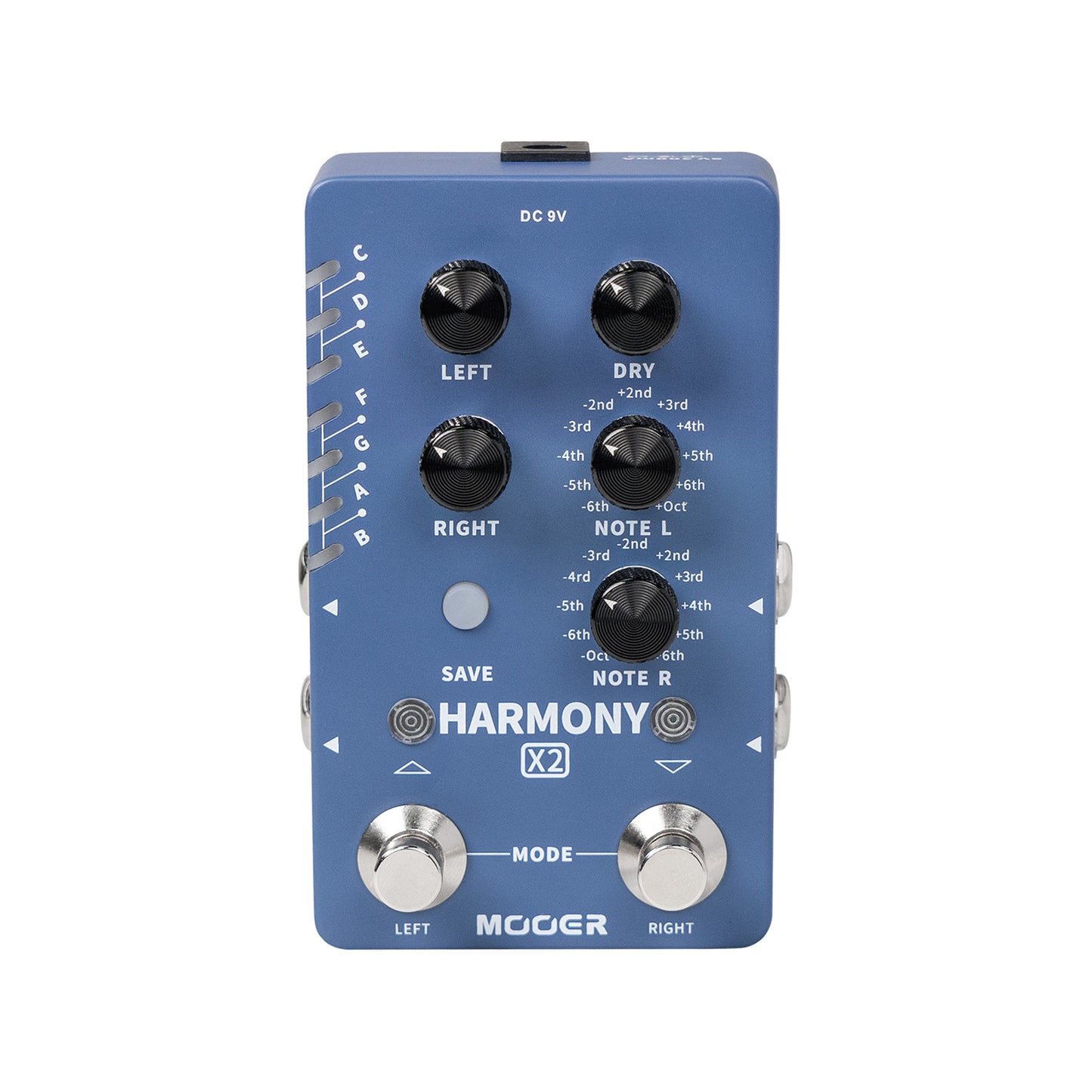 Pédale HARMONY X2, 12 hauteurs différentes, 11 modes harmoniques, boîtier métal, bleu