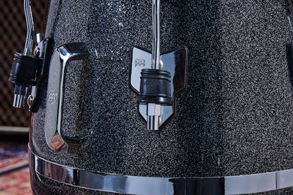 Tumba Diego Galé 12"1/2, fût fibre de verre 'premium', hauteur 71.12cm, peau cuir de veau noir, cercles SSR 4mm