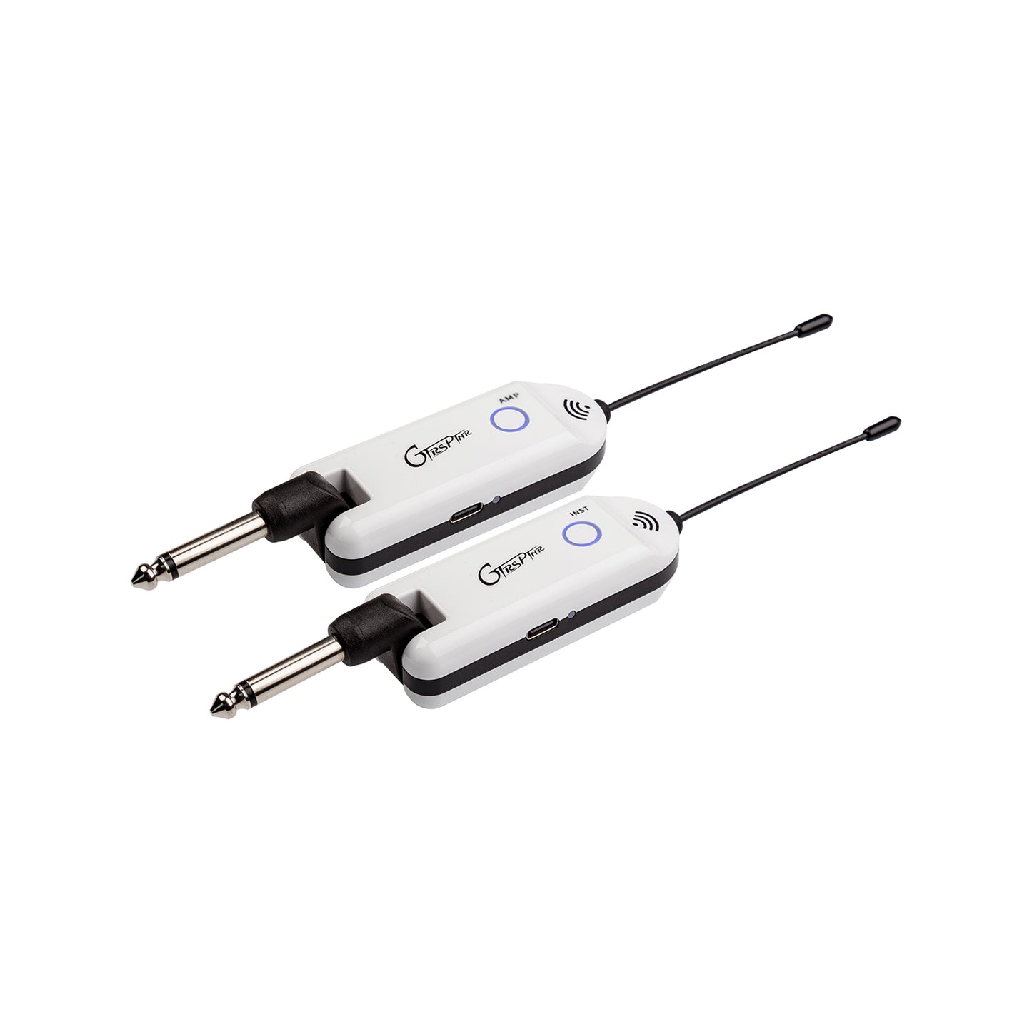 Système sans-fil GTRS GWU4 pour guitare, 4 canaux, émetteur et récepteur rechargeables, bande de fréquences UHF, blanc