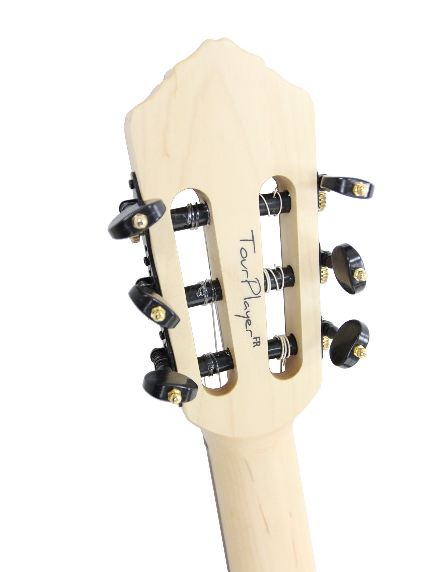 RTPFE-1, modèle TourPlayer, EQ Magus X, corps okoumé, table érable flammé, sillet 48 mm, housse, naturel brillant