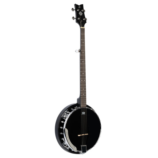 OBJ250, banjo 5 cordes, 24 tirants, cercle acajou, manche acajou, résonateur acajou, housse, noir satiné