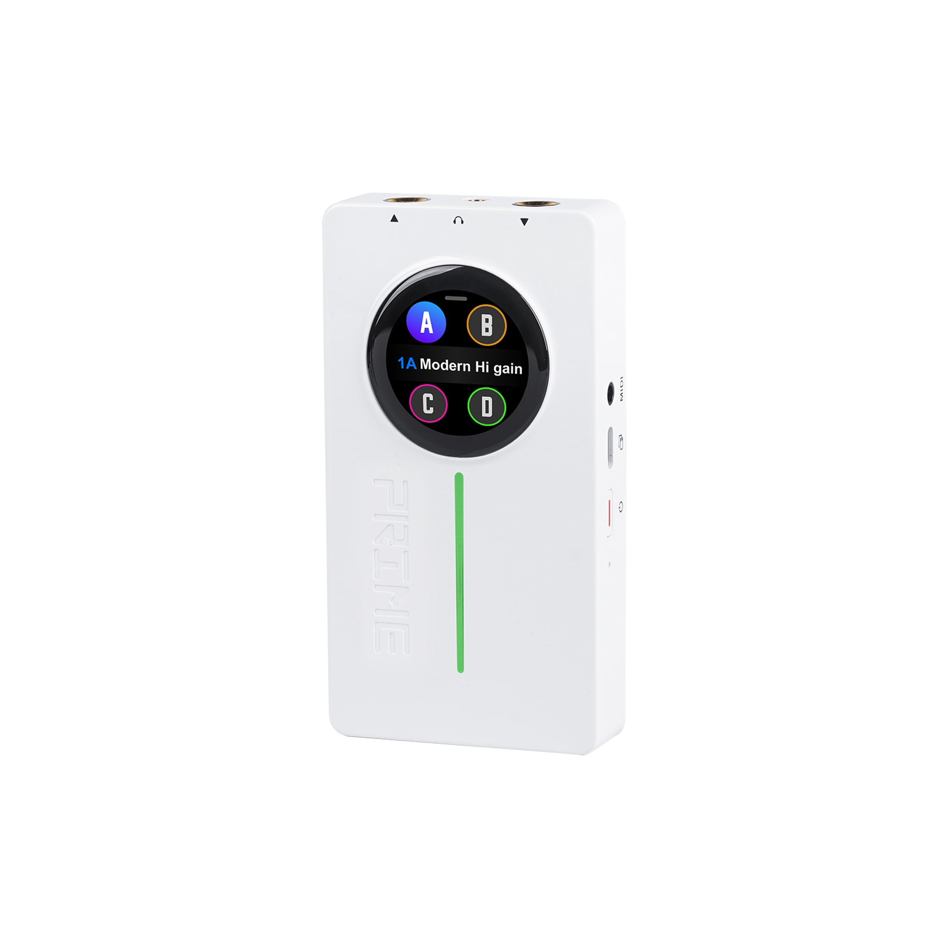Interface PRIME P2, pour guitare électrique, écran tactile, technologie MNRS de modélisation d'amplis et d'effets, blanc