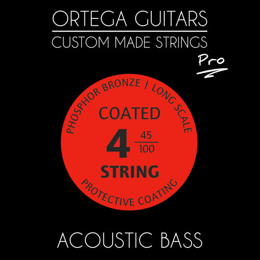 ABP-4, jeu de 4 cordes pour basse acoustique (45-65-80-100), diapason 34", âme acier, filé rond phosphore bronze, revêtement