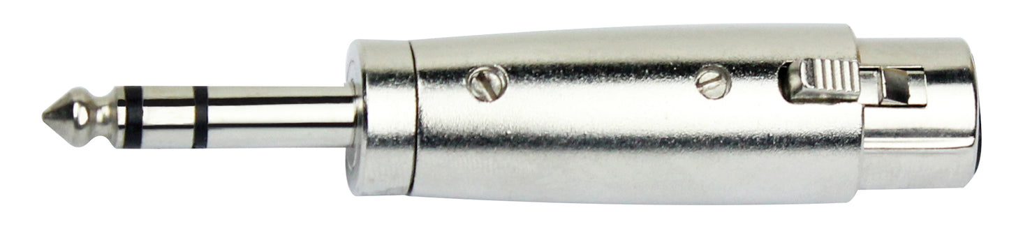 Adaptateur XLR femelle / Jack 6.35 mâle stéréo, nickel