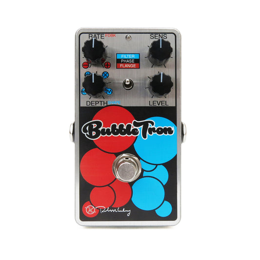Pédale BUBBLE TRON, flanger/phaser dynamique, deux modes (Vintage/Modern) et deux banques (A/B) accessibles par switchs internes