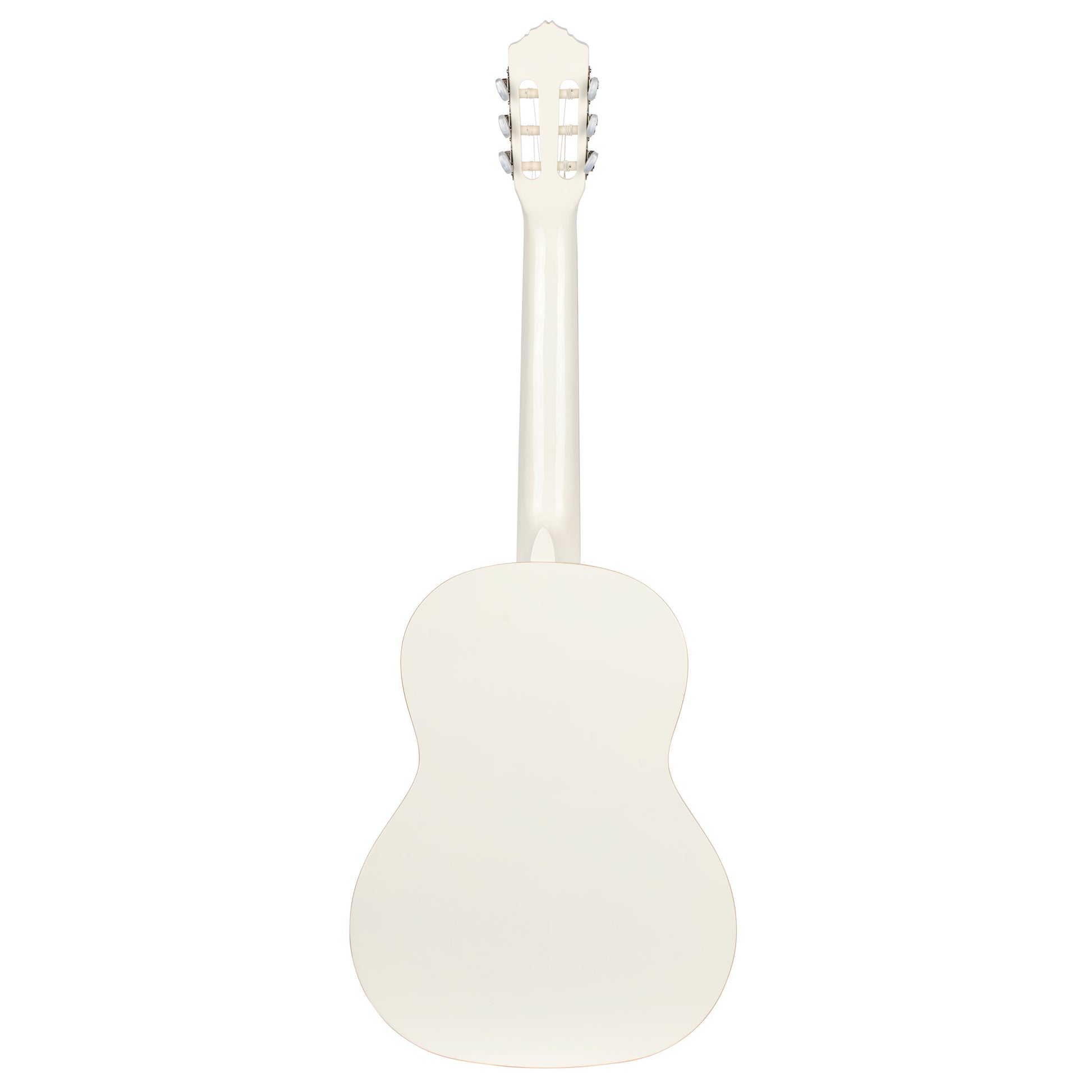R121, table épicéa, fond & éclisses acajou, manche acajou (sillet 52 mm), housse, blanc brillant