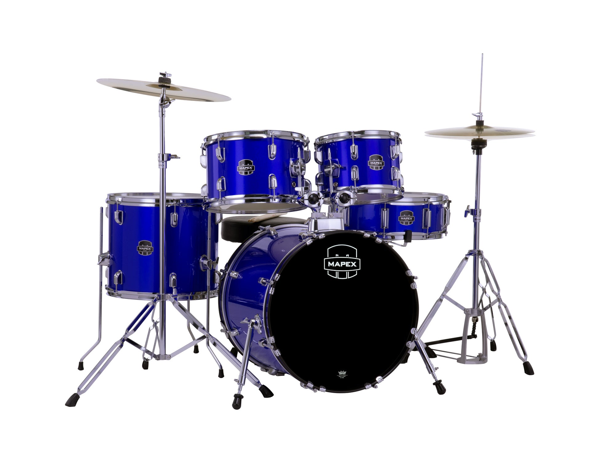 MAPEX COMET JAZZ/JUNIOR 18 5F BLEU INDIGO COMPLETE AVEC HARDWARE, SIEGE ET CYMBALES
