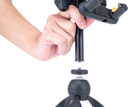 Support pour tablette et smartphone 6.1" à 13", attache pour table et pieds ronds ou carrés jusqu'à 3 cm d'épaisseur, noir