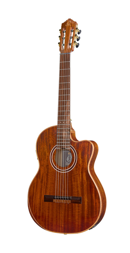 EXOTICSUITE C/E, Thinline, pan coupé, EQ MagusPro, table épicéa massif + placage acacia flammé, f/e acacia flammé, brillant