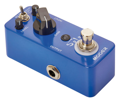 Pédale SOLO, distorsion hi-gain spécial solos à 3 modes (Natural/Tight/Classic), boîtier métal, true bypass, bleu