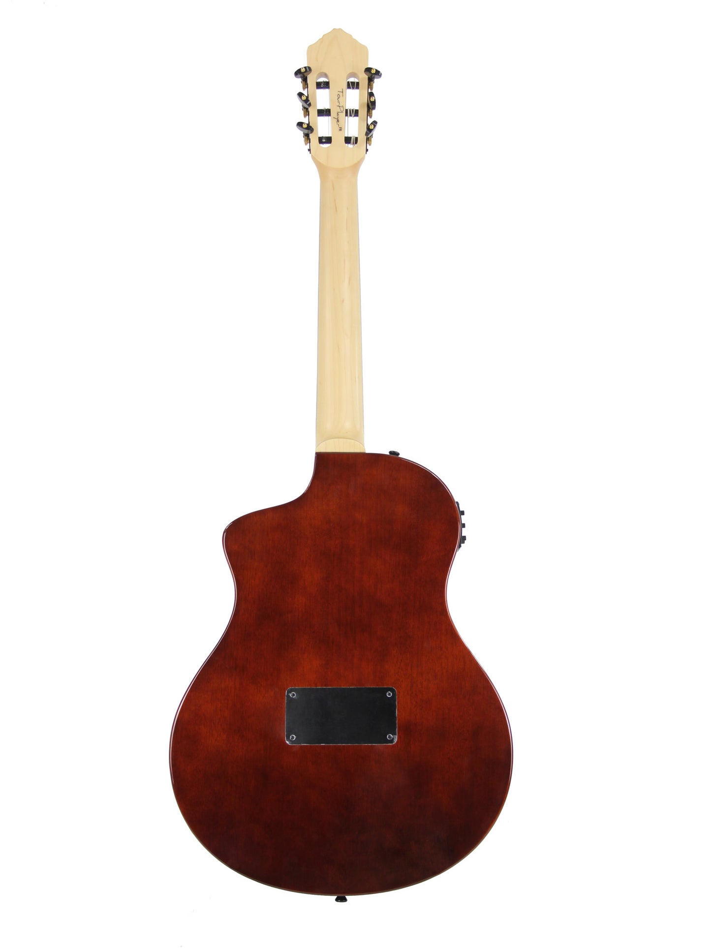 RTPFE-1, modèle TourPlayer, EQ Magus X, corps okoumé, table érable flammé, sillet 48 mm, housse, naturel brillant