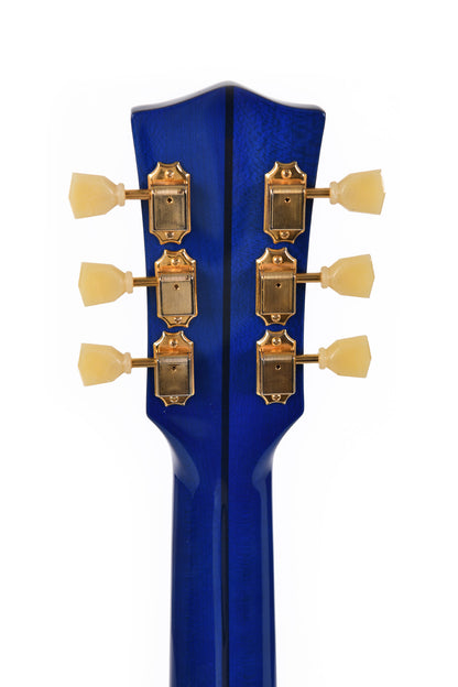 Modèle GJA-SG200-RBL, édition spéciale, Grand Jumbo, table épicéa massif, f/e érable flammé, EQ Fishman, soft case, bleu royal