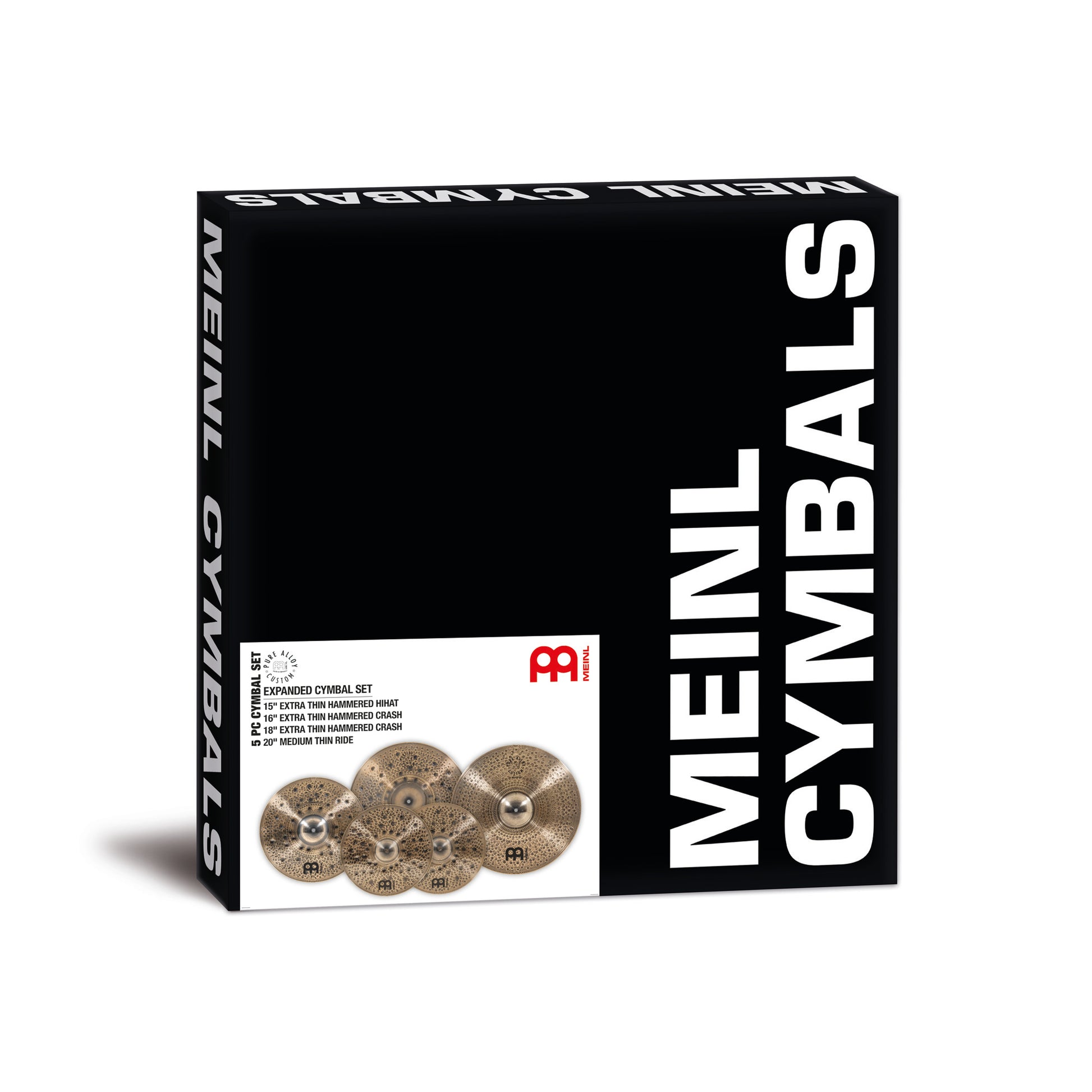 Pack de cymbales complet Meinl Pure Alloy 15"16"18"20" bronze Pure Alloy fini smoked-bronze, brilliant