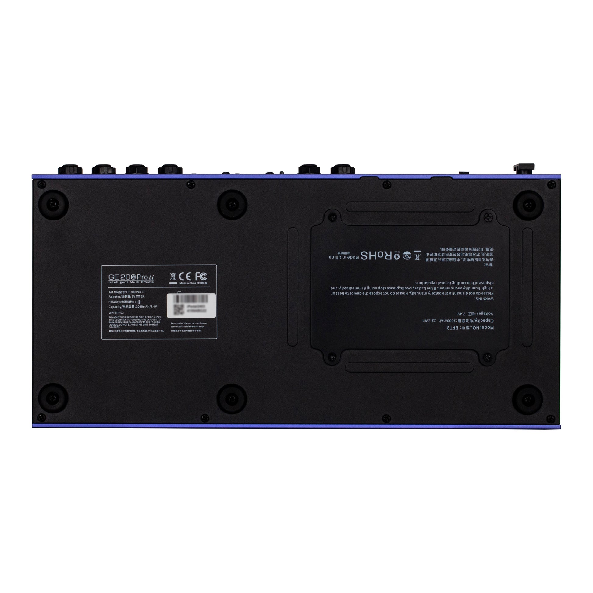 Pédalier multi-effets GE200 PRO Li , 286 modules d'effets et amplificateurs, 20 emplacements d'IR, batterie lithium, bleu