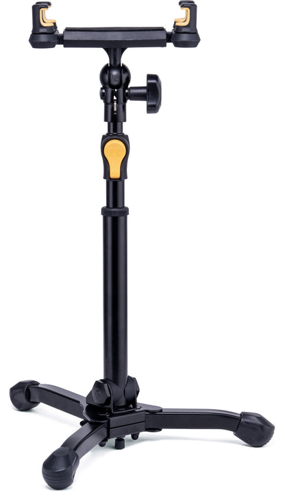 Support de table pour tablette et smartphone 6,1" à 13", hauteur 31,5 à 39,5 cm, rotation 360°, noir et jaune