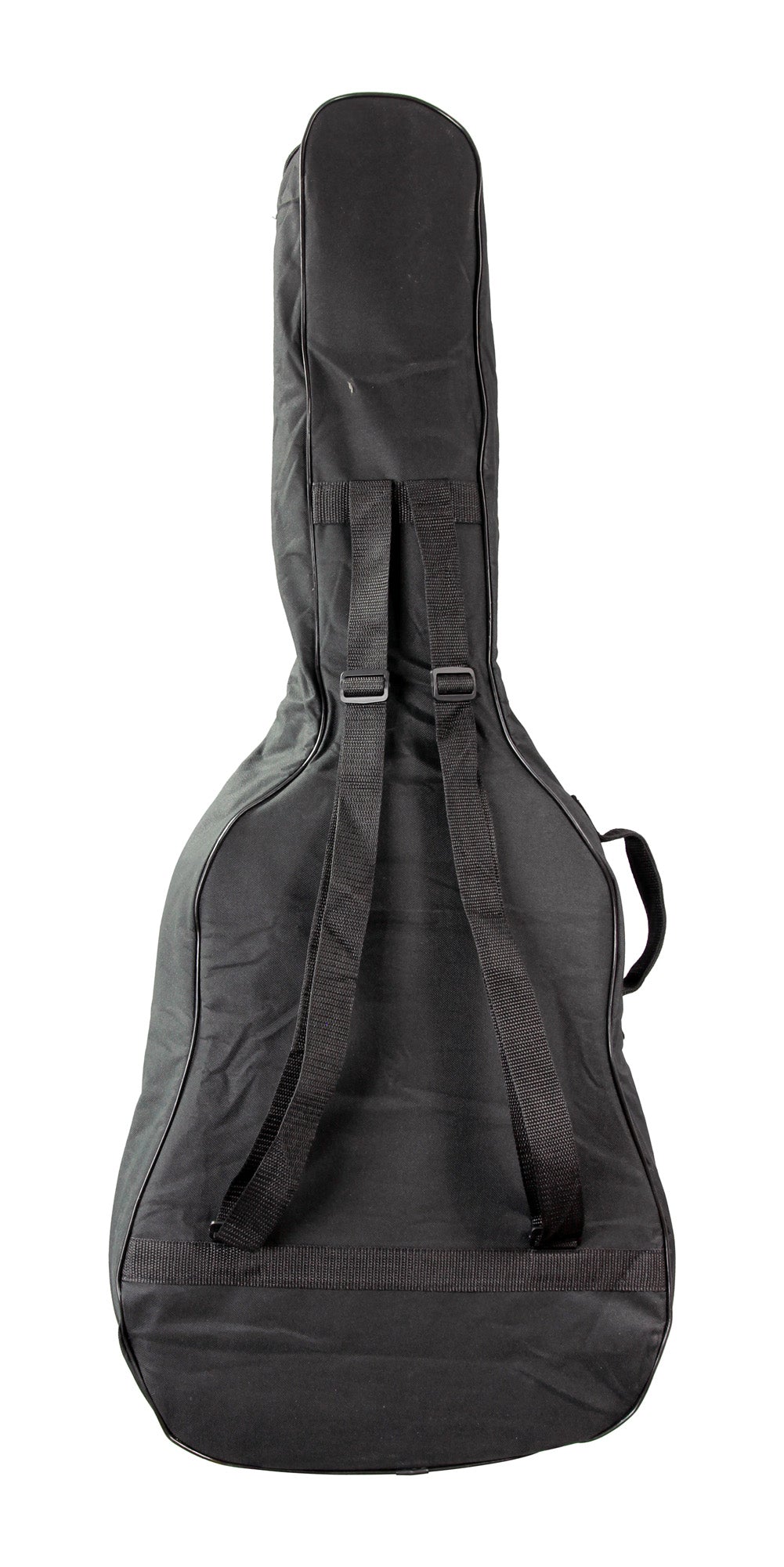 Housse guitare classique 4/4, rembourrée 5 mm, poignée, courroies réglables, renfort à la base, poche extérieure, noir
