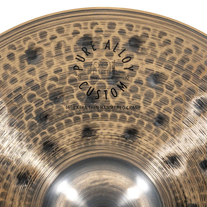 Crash 16" Extra thin hammered Meinl Pure Alloy Custom fini smoked-bronze, brilliant