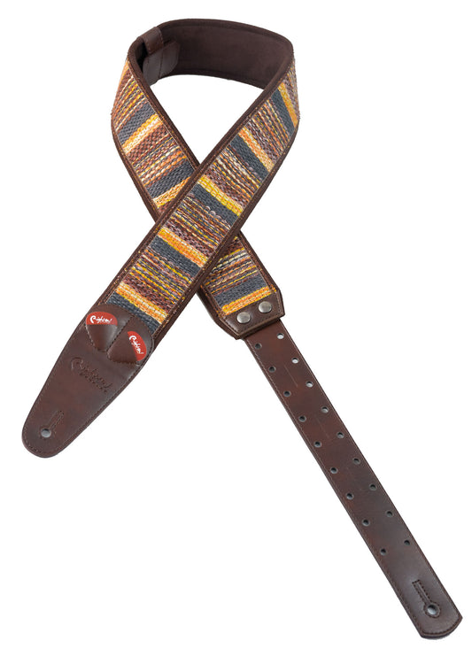 Courroie modèle MARACAIBO, extérieur tissu, largeur 6 cm, longueur 100 à 145 cm, porte-médiators intégré, unic