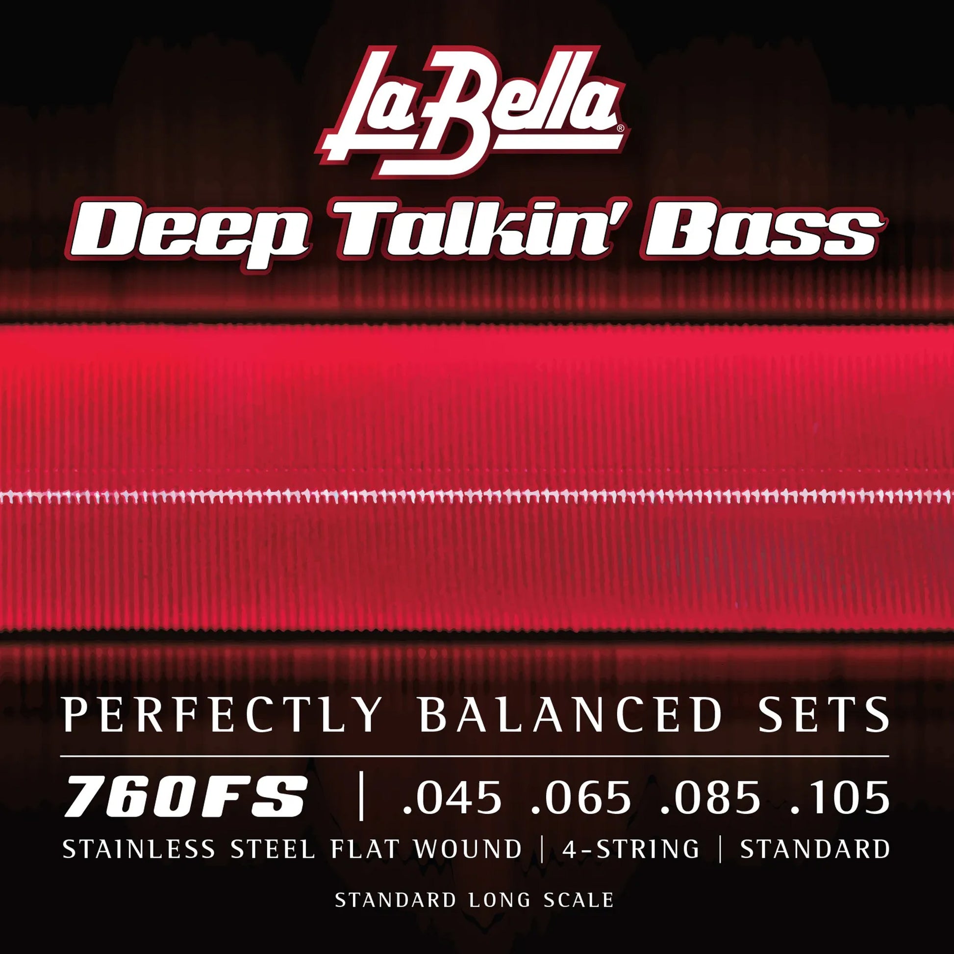 Jeu pour basse électrique DEEP TALKIN' BASS FLATS, acier inoxydable, filé plat, 4 cordes Standard (45-65-85-105)