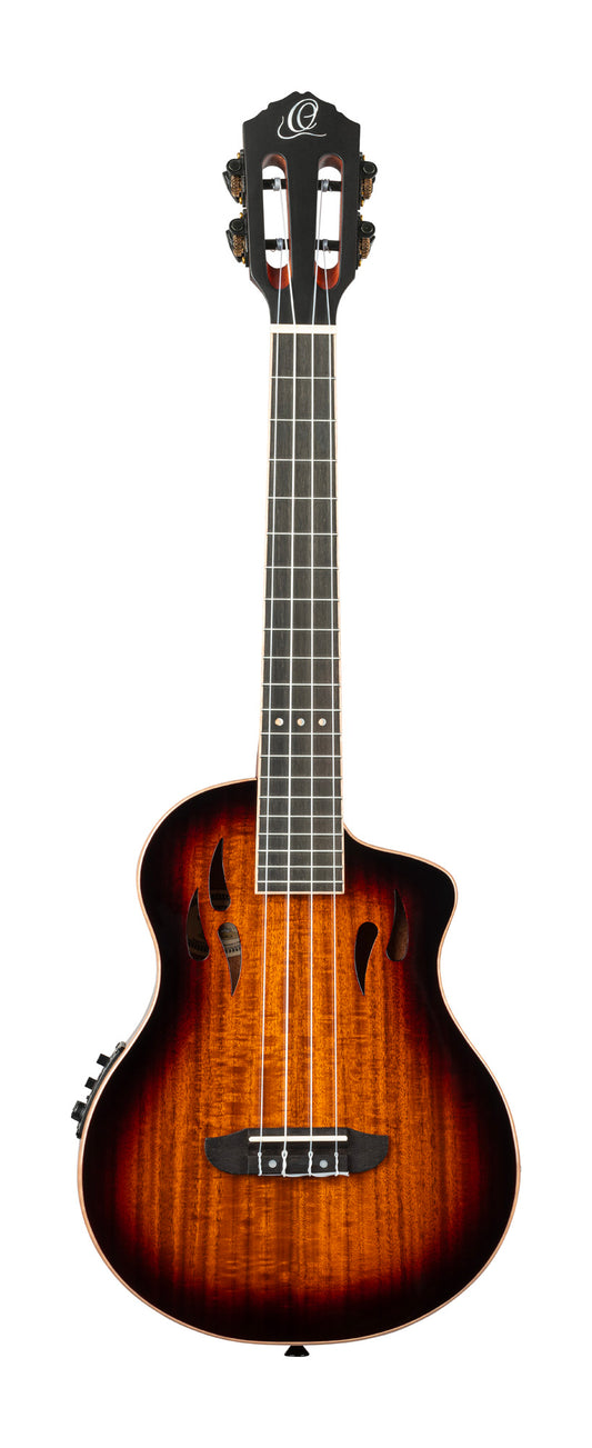 RTPX-U-ACA, modèle Tourplayer Ténor, pan coupé, EQ Magus X/U, table acacia, f/e okoumé, manche acajou, housse, dégradé brillant