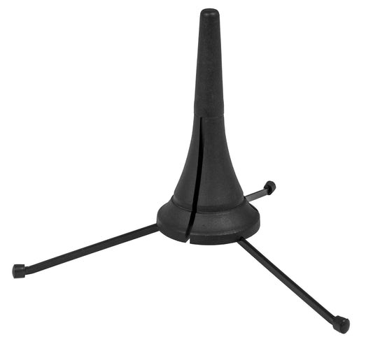 Support clarinette, cône recouvert d'un revêtement protecteur, pieds repliables, design compact (21 cm), noir