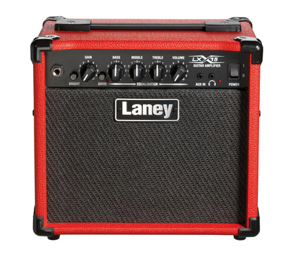 Ampli guitare électrique 15W, 2x HP 5", 1 canal avec Drive commutable, EQ 3 bandes, switch Bright, entrée aux, 6.5 kg, rouge