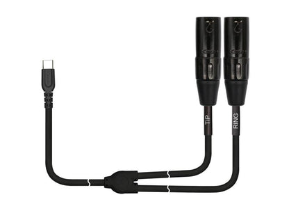 Câble patch USB-C/2x XLR mâle, 3 mètres, noir