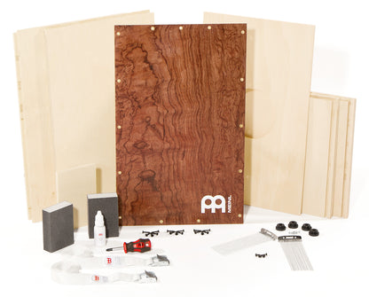 CAJON, KIT DELUXE COMPLET DE FABRICATION, TOUS LES OUTILS INCLUS, FAÇADE MAKE BURL, CORPS BOULEAU, 20.5 X 49 X 30.5CM, NATUREL