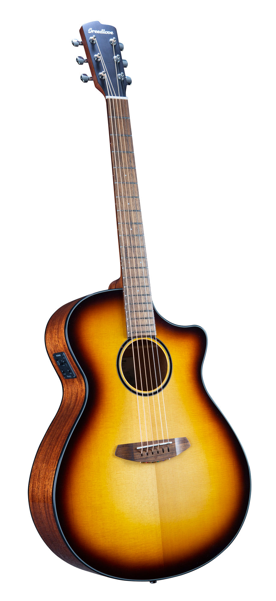 DISCOVERY S CONCERTO EDGEBURST CE, pan coupé, table épicéa européen massif, f/e acajou, EQ Fishman Presys I, edgeburst